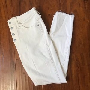 White High Rise Skinny Jeans